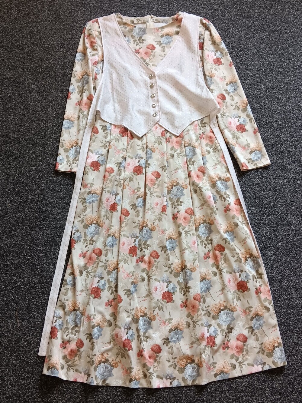 70s Handmade Floral Fairytale Dress, Approx. Sz M, Vintage Whimsical Fairycore - Picture 8 of 16